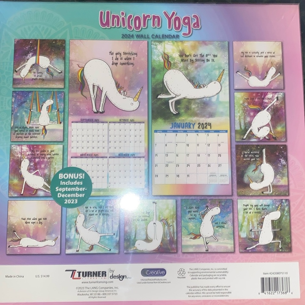 Unicorn 🦄 Yoga Calendar 2024